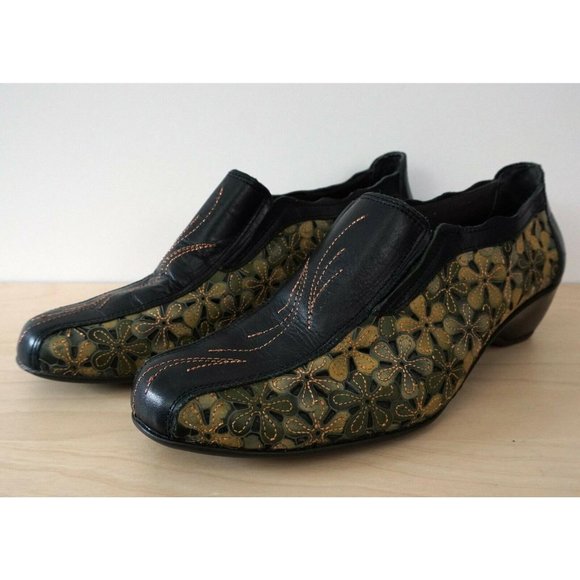 PIKOLINOS Floral Yellow Green Slip On Flower Clogs - Picture 4 of 8